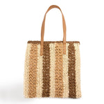 Striped Straw Tote