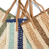 Striped Straw Tote