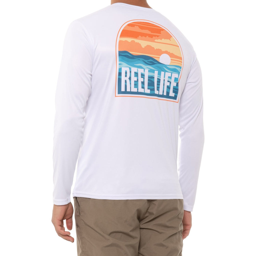 Reel Life- Sunshine and Waves Sun Shirt- UPF50+ Large